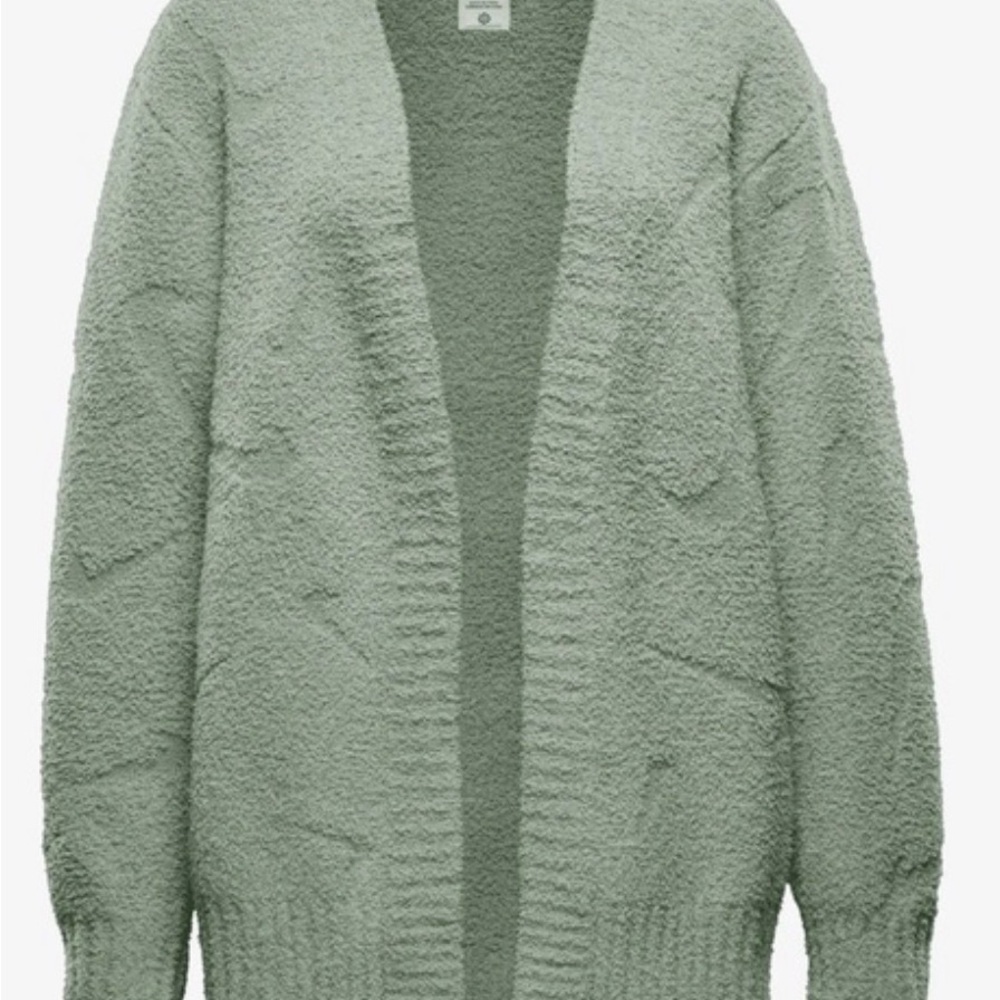 Nike Sage Green Plush Open-Front Cardigan